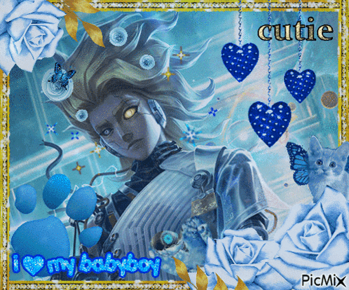 a picture of a woman with hearts and the words cutie on the bottom