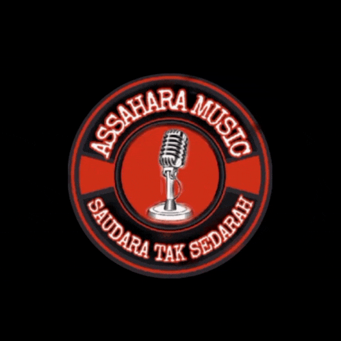 an assahara music logo with a microphone on it