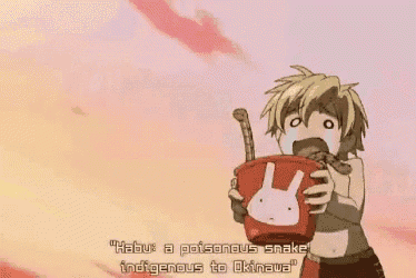 a cartoon character is holding a bucket with a rabbit on it