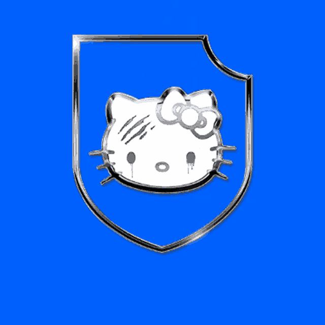 a shield with a hello kitty on it