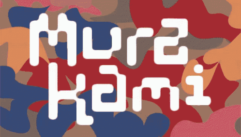 a colorful background with the words mura kami written in white