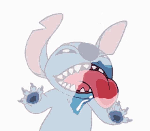 a cartoon of stitch with his tongue out