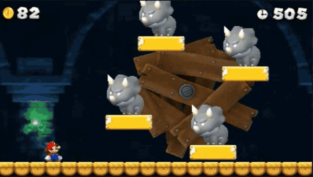 a screenshot of a video game with rhinos and the number 505 on the bottom
