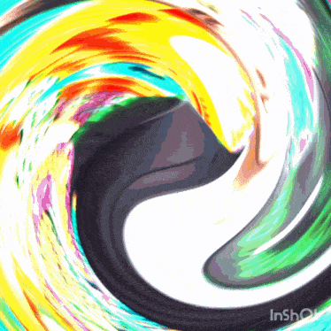 a colorful swirl with the word inshot on the bottom right