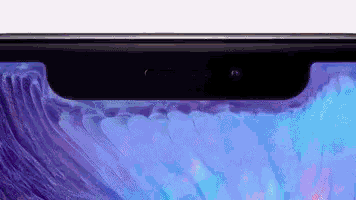 a close up of the front of a phone with a blue background