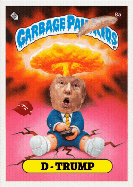a garbage pail kids cartoon of donald trump