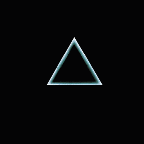 a triangle with a rainbow inside of it