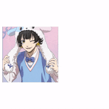 a picture of a boy wearing a bunny hat is next to a list of the name bachira de angie