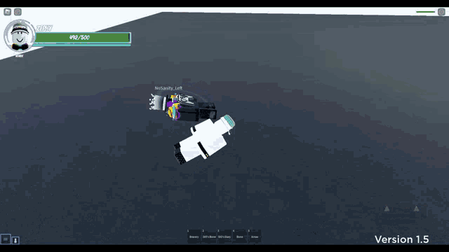a screenshot of a video game shows a person with a crown on their head and says version 1.5