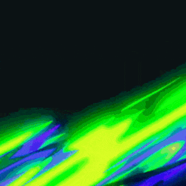 it looks like a painting of a green and blue lightning bolt .