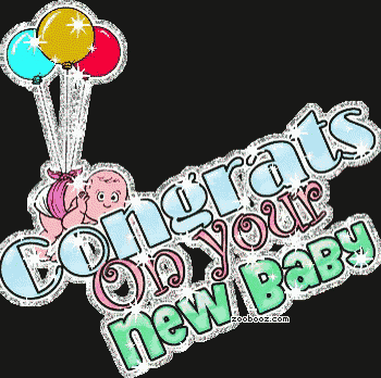 a congratulations message for a new baby with balloons