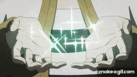 a person is holding something in their hands that looks like a glowing object .