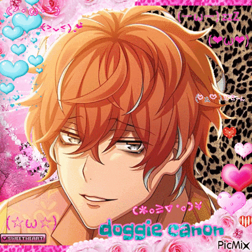a picture of a boy with the name doggie canon written on it