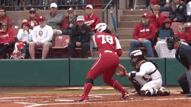 a softball player with the number 78 on their jersey