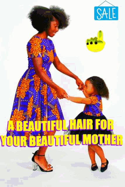 a beautiful hair for your beautiful mother ad with a woman and child