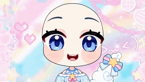 a cartoon drawing of a girl with a star on her dress