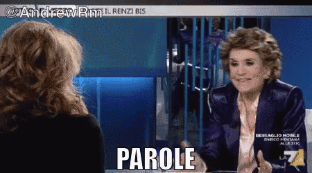 a woman is talking to another woman with the word parole written on the screen