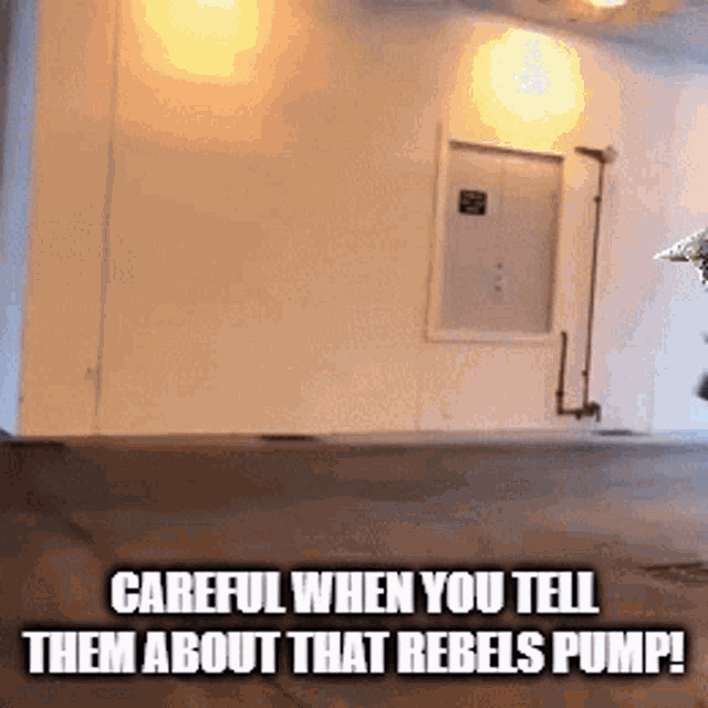 a sign that says careful when you tell them about rebels pump