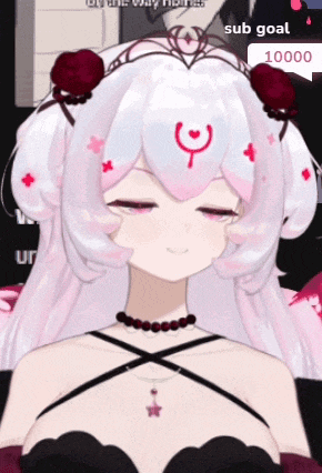 a girl with a crown on her head says sub goal 10000