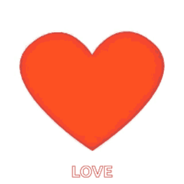 a red heart with the word love written underneath it .