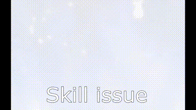 a person is standing in front of a blue background that says skill issue .