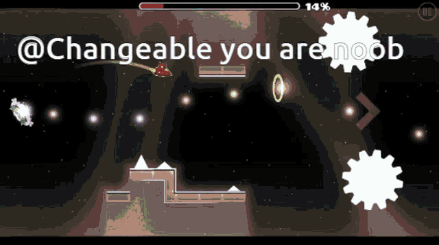 a screen shot of a video game with the words changeable you are noob
