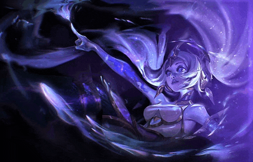 a purple and white painting of a woman with a purple background