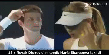 Novak Djokovic Immitate GIF - Novak Djokovic Immitate Maria Sharapova GIFs
