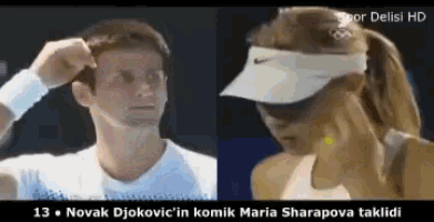 novak djokovic and maria sharapova are shown on a sports channel