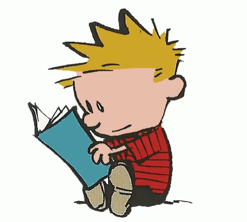 Reading Calvinand Hobbes GIF - Reading Calvinand Hobbes Mischief GIFs