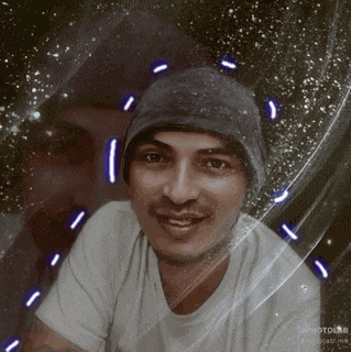 a man wearing a beanie and a white shirt with a photolab watermark on the bottom