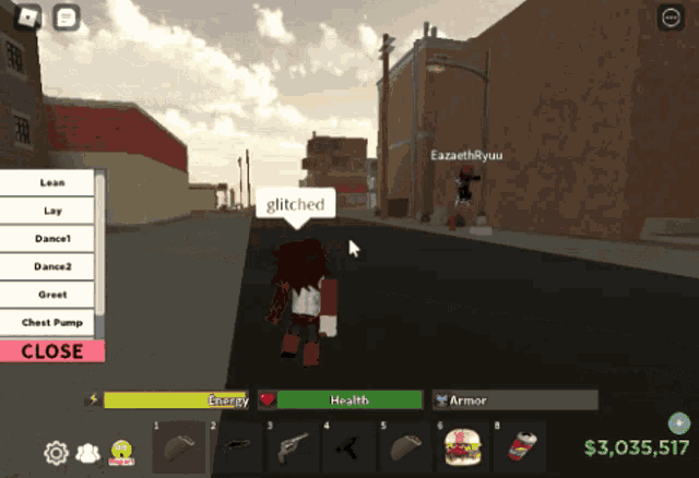 a screen shot of a video game with a glitched message