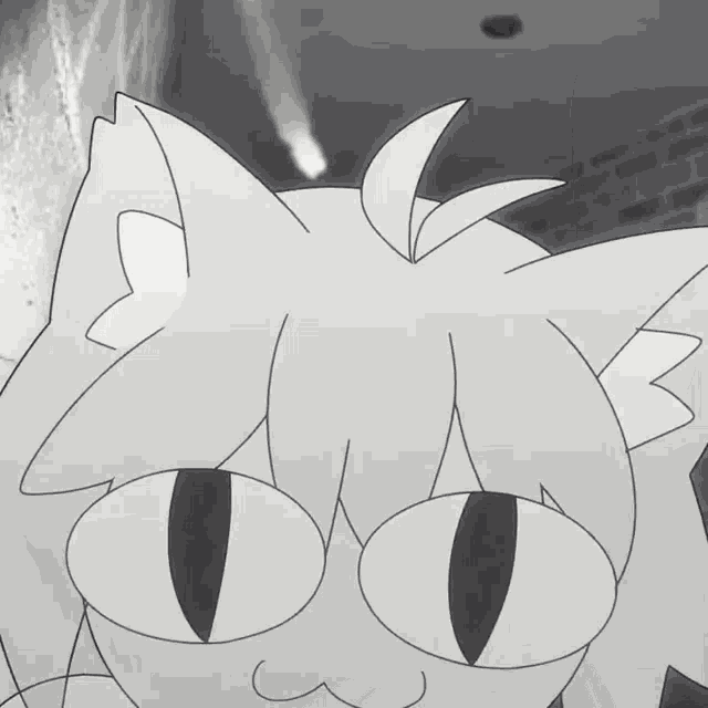 a black and white drawing of a cartoon character with glasses