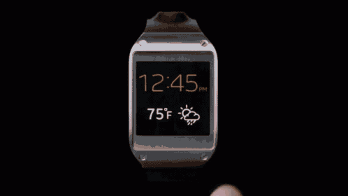 a smart watch has icons for s voice contacts and camera