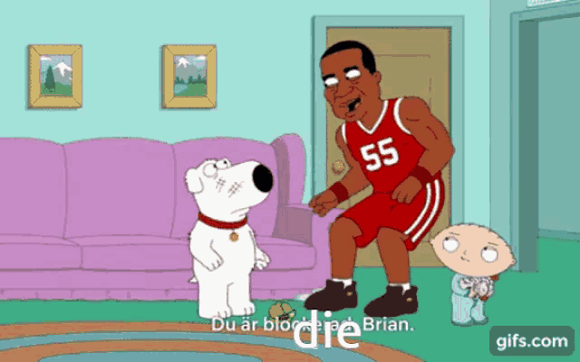 a cartoon of a man wearing a jersey with the number 55