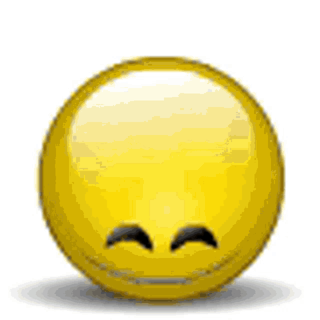 a yellow smiley face with its eyes closed and a smile on it .