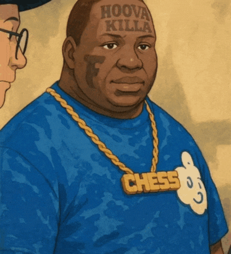 a man with a tattoo on his forehead that says hoove killa