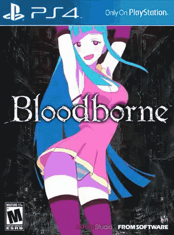 a ps4 video game called bloodborne has a cartoon girl on the cover