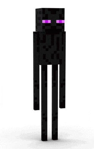 a man dressed as enderman from minecraft with purple eyes