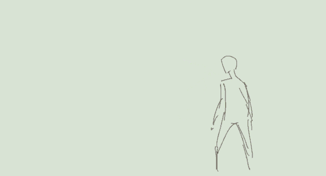 a drawing of a person holding a sword with a rainbow of colors .