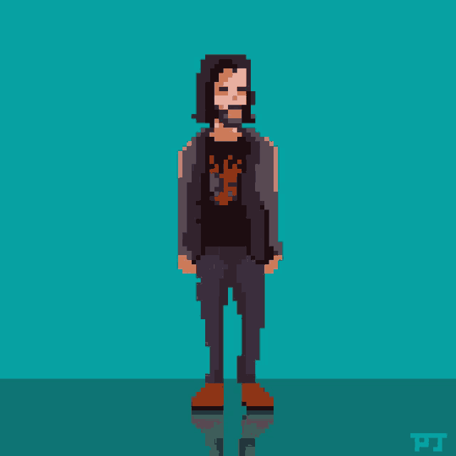 a pixel art of a man with the words " you 're breathtaking "