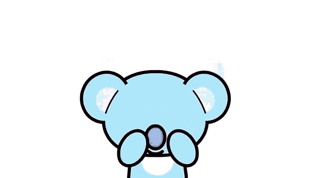 a cartoon koala bear is surrounded by red hearts on a white background