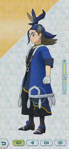 a screenshot of a video game shows the back of a character wearing a blue shirt