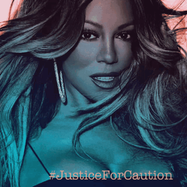 a poster of a woman with #justiceforcaution written below her