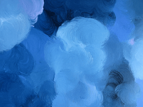 a painting of a blue sky with a few clouds in it