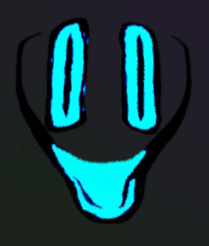 a drawing of a smiling face with the letters 00 in the background
