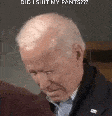 a close up of a man 's face with the caption `` did i shit my pants ? ''