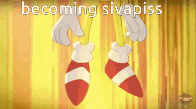 a cartoon character with the words becoming sivapiss on it