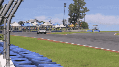 a race track with a michelin sign on the side of it
