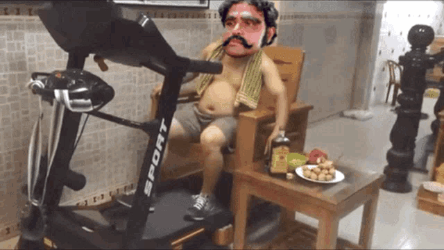 a man is on a treadmill that says sport on it